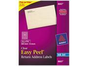 Avery 8667 Easy Peel Inkjet Mailing Labels 1 2 x 1 3 4 Clear 2000 Pack