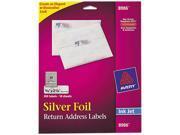 Avery 8986 Foil Mailing Labels 3 4 x 2 1 4 Silver 300 Pack