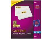 Avery 8987 Foil Mailing Labels 3 4 x 2 1 4 Gold 300 Pack