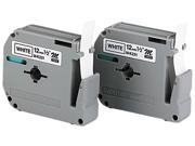 Brother M 2312PK M Series Tape Cartridges for P Touch Labelers 1 2w Black on White 2 Pack