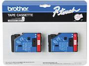 Brother TC 21 TC Tape Cartridges for P Touch Labelers 1 2w Red on White 2 Pack