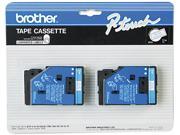 Brother TC 22 TC Tape Cartridges for P Touch Labelers 1 2w Blue on White 2 Pack