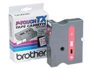Brother TX 2521 TX Tape Cartridge for PT 8000 PT PC PT 30 35 1w Red on White