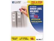 C line 70013 Self Adhesive Ring Binder Label Holders Top Load 3 4 x 2 1 2 Clear 12 Pack