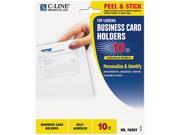 C line 70257 Self Adhesive Business Card Holders Top Load 3 1 2 x 2 Clear 10 Pack