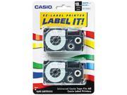 Casio XR18WEB2S Tape Cassettes for KL Label Makers 18mm x 26ft Blue on White 2 Pack