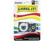 Casio XR18WES Tape Cassette for KL Label Makers 3 4in x 26ft Black on White