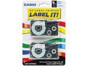 Casio XR9WEB2S Tape Cassettes for KL Label Makers 9mm x 26ft Blue on White 2 Pack