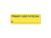 Tabbies 02220 Labels for Primary Care Physician 1 x 3 Yellow 250 Roll