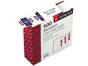 Smead 67087 A Z Color Coded Bar Style End Tab Labels Letter Q Lavender 500 Roll
