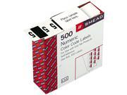 Smead 67375 Single Digit End Tab Labels Number 5 Dark Green on White 500 Roll