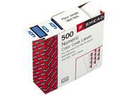 Smead 67376 Single Digit End Tab Labels Number 6 Blue on White 500 Roll
