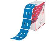 Smead 67421 Single Digit End Tab Labels Number 1 White on Light Blue 250 Roll