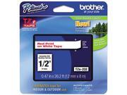 Brother TZE232 TZe Standard Adhesive Laminated Labeling Tape 1 2w Red on White