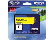 Brother TZE651 TZe Standard Adhesive Laminated Labeling Tape 1w Black on Yellow