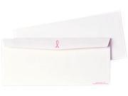 Quality Park 11120 Breast Cancer Awareness Envelope Contemporary 10 White Pink Ribbon 500 Box