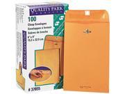 Quality Park 37855 Clasp Envelope 6 x 9 28lb Light Brown 100 Box