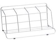Fellowes 10402 Four Section Wire Catalog Rack Metal 16 1 2 x 10 x 8 Silver