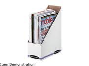Bankers Box 10723 Corrugated Cardboard Magazine File 4 x 9 1 4 x 11 3 4 White 12 Carton