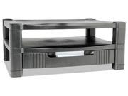 Kantek MS480 Two Level Stand Removable Drawer 17 x 13 1 4 x 3 1 2 to 7 Black