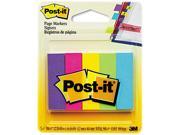 Post it Page Markers 670 5AU Page Markers Five Assorted Ultra Colors 5 Pads of 100 Strips Pack