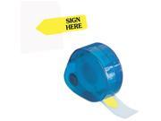 Redi Tag 81014 Arrow Message Page Flags in Dispenser Sign Here Yellow 120 Flags Dispenser