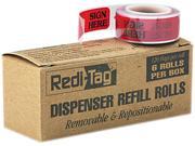 Redi Tag 91002 Message Right Arrow Flag Refills Sign Here Red 6 Rolls of 120 Flags Box