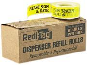 Redi Tag 91032 Message Arrow Flag Refills Please Sign Date Yellow 6 Rolls of 120 Flags
