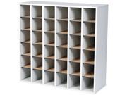 Safco 7766GR Wood Mail Sorter with Adjustable Dividers Stackable 36 Compartments Gray