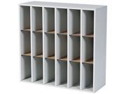 Safco 7765GR Wood Mail Sorter with Adjustable Dividers Stackable 18 Compartments Gray