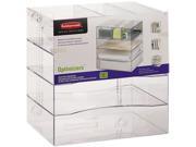 Rubbermaid 94600ROS Optimizers Four Way Organizer with Drawers Plastic 13 1 4 x 13 1 4 x 10 Clear