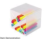 Deflect o 350201 Desk Cube with X Dividers Clear Plastic 6 x 6 x 6