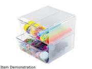 Deflect o 350301 Desk Cube with Four Drawers Clear Plastic 6 x 7 1 8 x 6