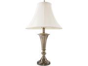 Ledu L9002 Three Way Incandescent Table Lamp with Bell Shade Antique Brass Finish 27