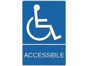Headline Sign 4725 ADA Sign Wheelchair Accessible Tactile Symbol Braille Plastic 6x9 Blue White
