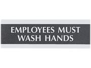 Headline Sign 4782 Century Series Office Sign Employees Must Wash Hands 9 x 3