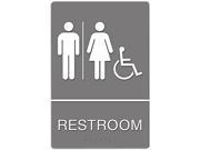 Headline Sign 4811 ADA Sign Restroom Wheelchair Accessible Tactile Symbol Molded Plastic 6 x 9