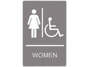Headline Sign 4814 ADA Sign Women Restroom Wheelchair Accessible Symbol Molded Plastic 6 x 9