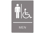 Headline Sign 4815 ADA Sign Men Restroom Wheelchair Accessible Symbol Molded Plastic 6 x 9 Gray