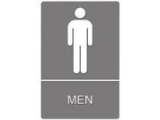 Headline Sign 4817 ADA Sign Men Restroom Symbol w Tactile Graphic Molded Plastic 6 x 9 Gray