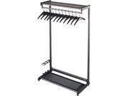 Quartet 20225 36 Wide Single Sided Rack w Two Shelves 16 Hangers Steel Black