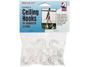 Adams Manufacturing 1900 99 3241 Clear Plastic Ceiling Hooks 5 16 x 3 4 x 1 3 8 6 Hooks Pack