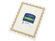 Geographics Parchment Paper Certificates 8 1 2 x 11 Optima Gold Border 25 Pack