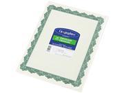 Geographics Parchment Paper Certificates 8 1 2 x 11 Optima Green Border 25 Pack