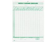 Tops 1242 Weekly Expense Envelope 8 1 2 x 11 20 Forms
