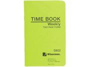 Wilson Jones S802 Foreman s Time Book Week Ending 4 1 8 x 6 3 4 36 Page Book