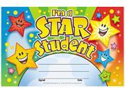 Recognition Awards I m a Star Student 8 1 2w by 5 1 2h 30 Pack