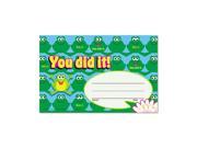 Recognition Awards You Did It Frogs 8 1 2w by 5 1 2h 30 Pack