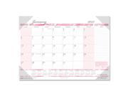 House of Doolittle 1466 Breast Cancer Awareness Monthly Desk Pad Calendar 18 1 2 x 13
