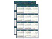 House of Doolittle 391 Four Seasons Reversible Erasable Business Academic Year Wall Calendar 24 x 37